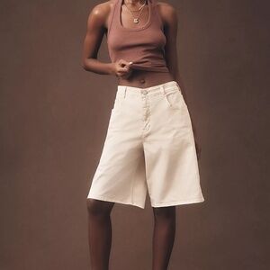 Pilcro Anthropologie Mid-rise Classic Bermuda Shorts 27 NWOT Cream